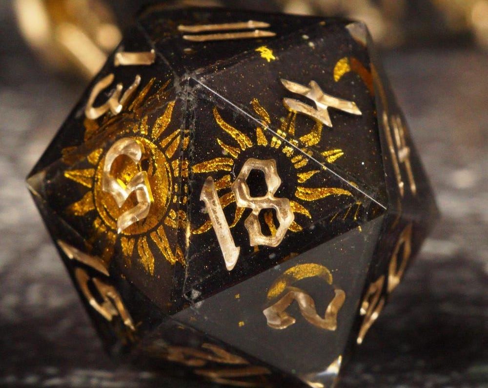 Stellar Eclipse - Handmade Resin Dice Set