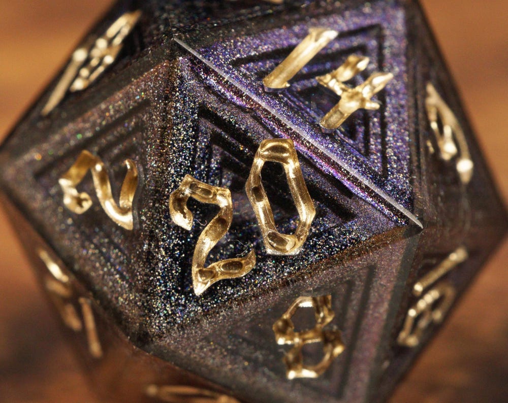 Amethyst Forge - Luxury Bismuth Inspired Handmade Resin Dice Set